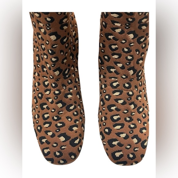 Anthropologie Silent D Camorra Leopard print knit sock boots Size 39/8.5 - Picture 9 of 16
